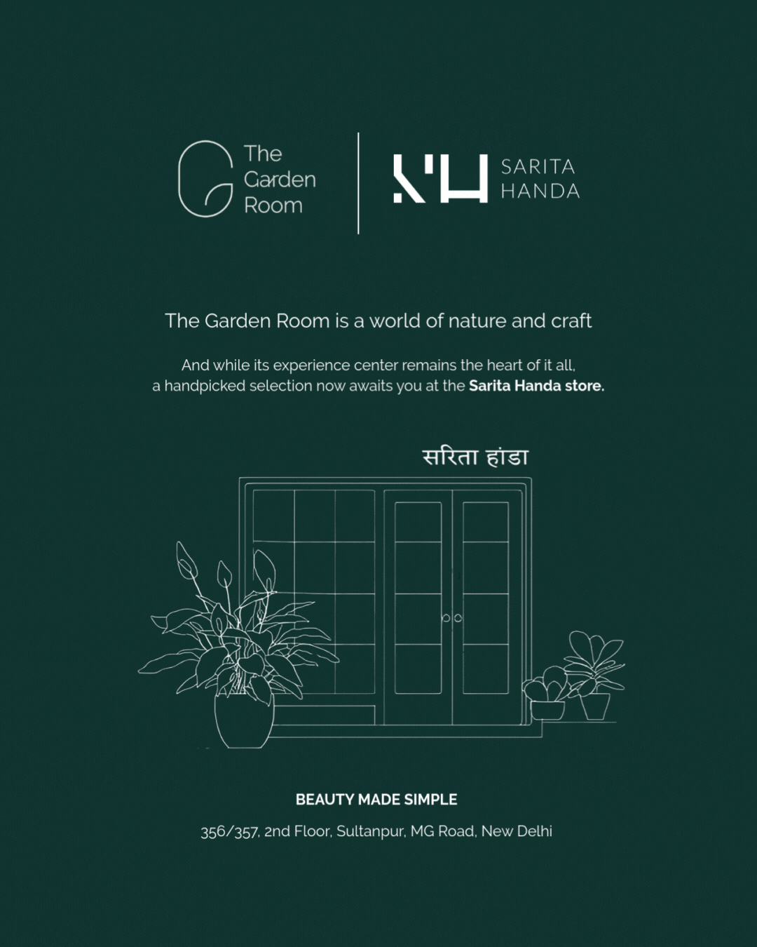 Animated co-branded film for the Garden Room and Sarita Handa collaboration